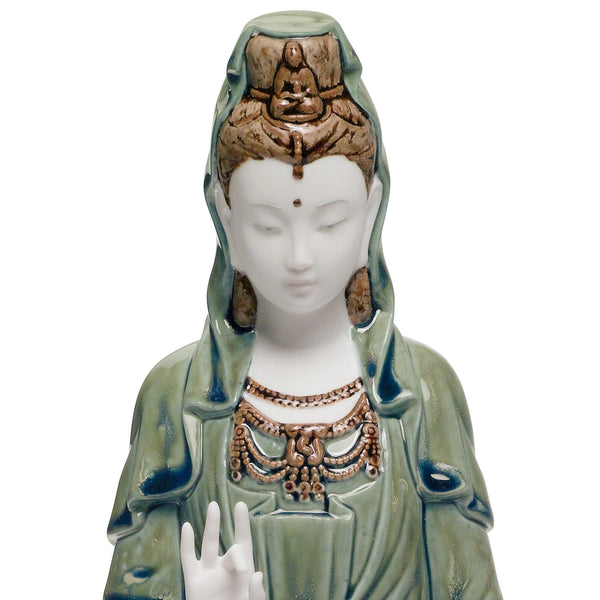 Load image into Gallery viewer, Lladro Kwan Yin Figurine - Green