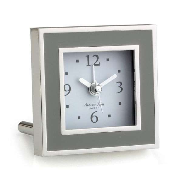 Load image into Gallery viewer, Addison Ross Taupe Enamel Square Alarm Clock