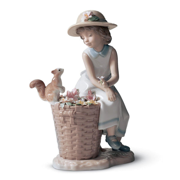 Load image into Gallery viewer, Lladro Hello Little Squirrel! Girl Figurine