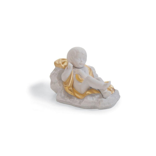 Load image into Gallery viewer, Lladro Baby Jesus Nativity Figurine - Golden Lustre