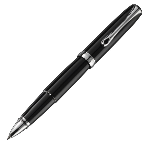 Load image into Gallery viewer, Diplomat Excellence A2 Black Lacquer with Chrome Trim Rollerball Pen