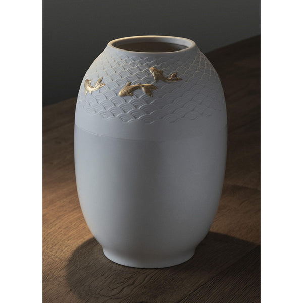 Load image into Gallery viewer, Lladro Koi Vase - Golden luster