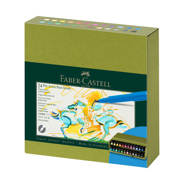 Load image into Gallery viewer, Faber-Castell Pitt Artist Pen, Brush - Studio Gift Box of 24