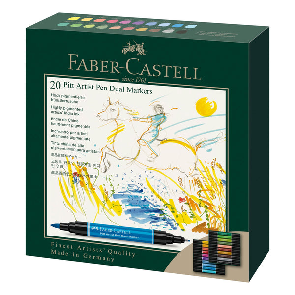 Load image into Gallery viewer, Faber-Castell Pitt Artist Pen Dual Markers, Wallet of 20