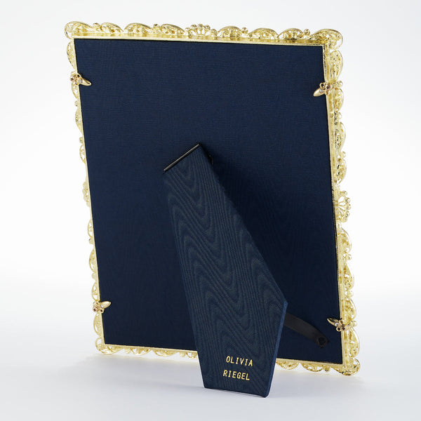 Load image into Gallery viewer, Olivia Riegel Gold Audrey 5" x 7" Frame with Capri Blue Stones & White Freshwater Pearls