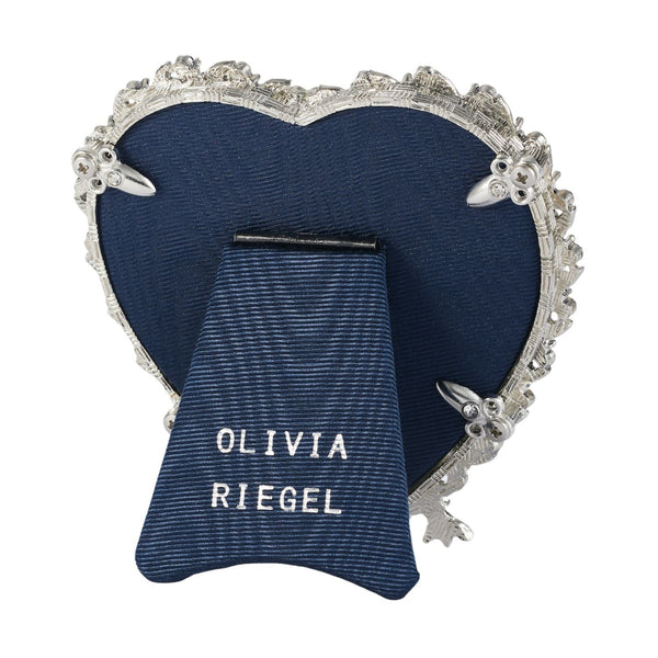 Load image into Gallery viewer, Olivia Riegel Silver Contessa Heart 3.5" Frame with Sapphire Stones and Blue Pearls