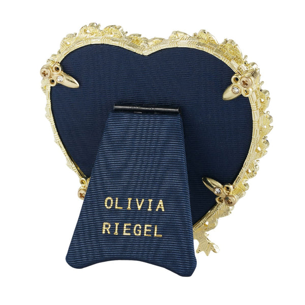 Load image into Gallery viewer, Olivia Riegel Gold Contessa Heart 3.5" Frame with Sapphire Stones and Blue Pearls