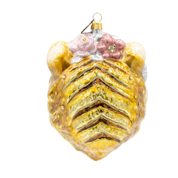 Load image into Gallery viewer, Jay Strongwater Metallic Tiger With Flower Crown Ornament