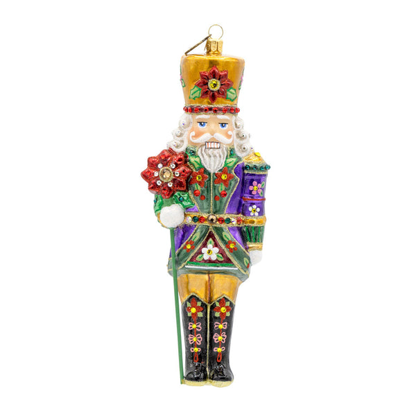Load image into Gallery viewer, Jay Strongwater Poinsettia Nutcracker Ornament