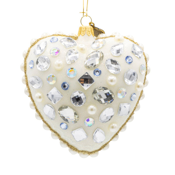 Load image into Gallery viewer, Jay Strongwater Bejeweled Opal Heart Ornament