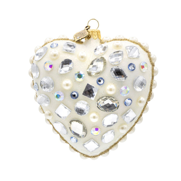 Load image into Gallery viewer, Jay Strongwater Bejeweled Opal Heart Ornament