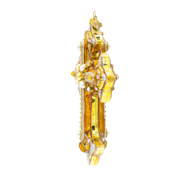 Load image into Gallery viewer, Jay Strongwater Metallic Bejeweled Cross Ornament
