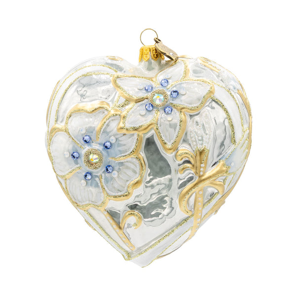 Load image into Gallery viewer, Jay Strongwater Floral Opal Heart Ornament