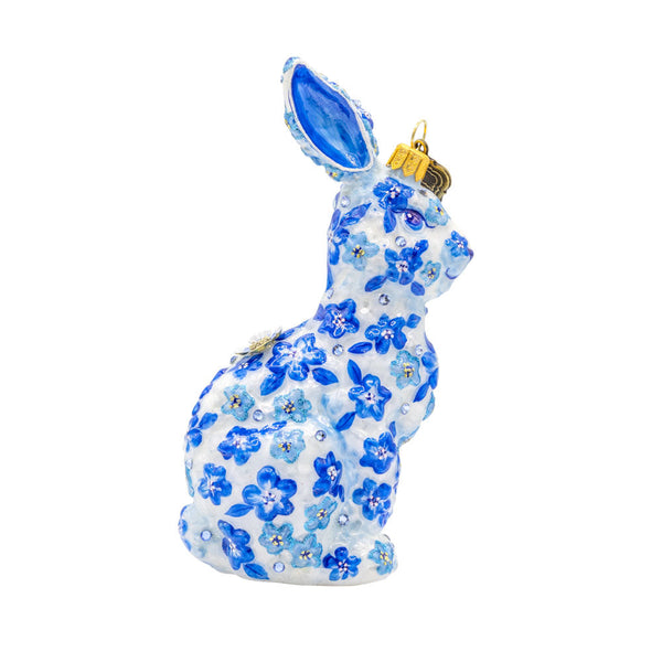 Load image into Gallery viewer, Jay Strongwater Blue Floral Hopper Ornament