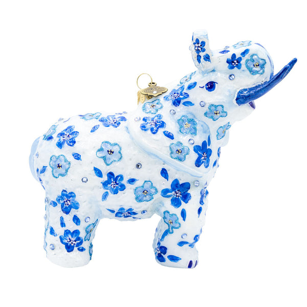 Load image into Gallery viewer, Jay Strongwater Bouquet Elephant Ornament