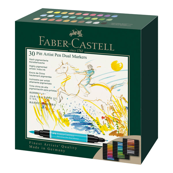Load image into Gallery viewer, Faber-Castell Pitt Artist Pen Dual Markers, Wallet of 30