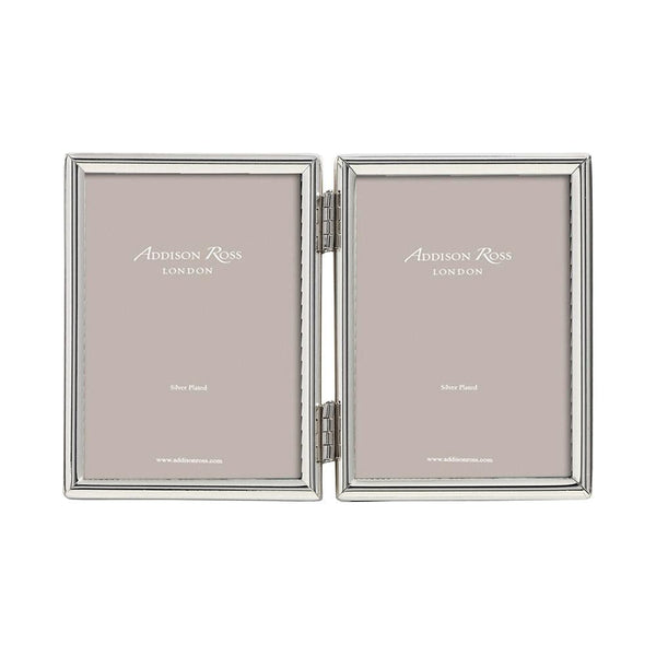 Load image into Gallery viewer, Addison Ross Fine Edged Silver Double Photo Frame - 4 x 6 in Double (Landscape)