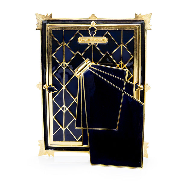 Load image into Gallery viewer, Jay Strongwater Geraldine Art Deco 5" x 7" Frame - Delft Garden