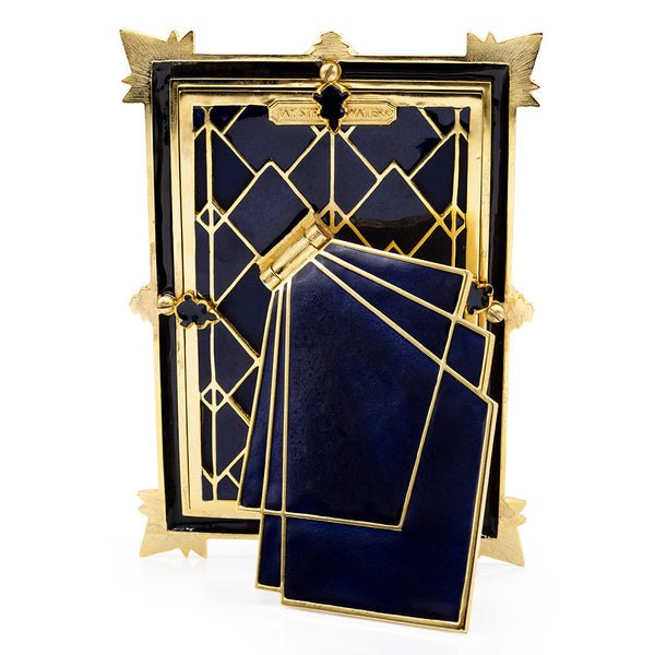 Load image into Gallery viewer, Jay Strongwater Ruth 4" x 6" Art Deco Frame - Delft Garden