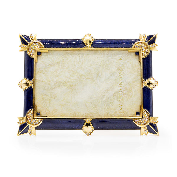 Load image into Gallery viewer, Jay Strongwater Ruth 4" x 6" Art Deco Frame - Delft Garden