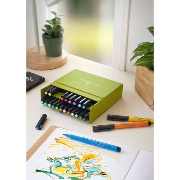Load image into Gallery viewer, Faber-Castell Pitt Artist Pen, Brush - Studio Gift Box of 24