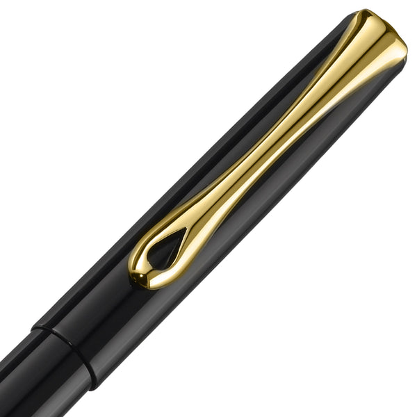 Load image into Gallery viewer, Diplomat Traveller Black Lacquer with Gold Trim Fountain Pen