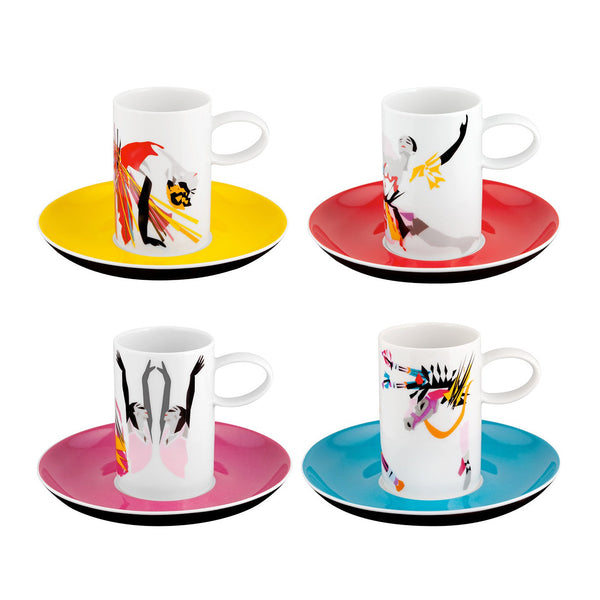 Load image into Gallery viewer, Vista Alegre Tchaikovs - Set 4 Coffee Cups & Saucers