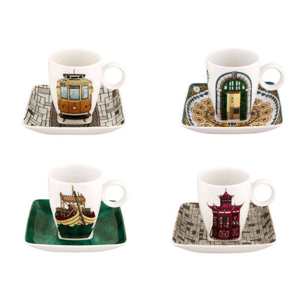 Load image into Gallery viewer, Vista Alegre Alma Do Porto - Set 4 Cups & Saucers (With Gift Box)