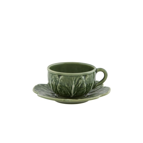 Bordallo Pinheiro Cabbage - Tea Cup And Saucer Green, set of 4