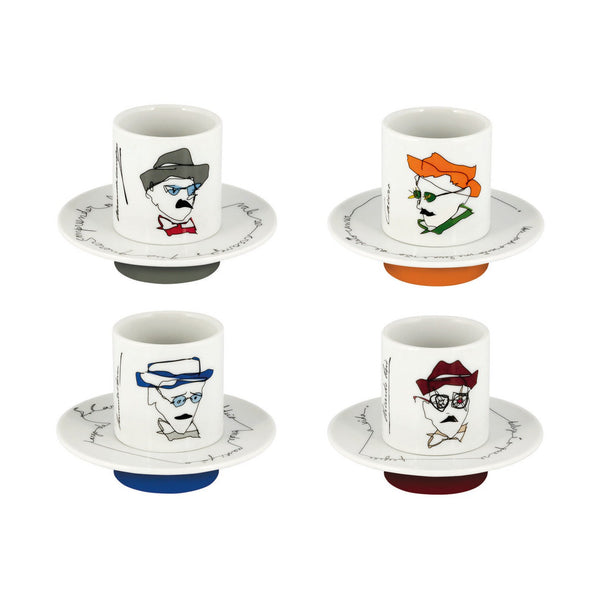 Load image into Gallery viewer, Vista Alegre Heteronimos - Set 4 Coffee Cups & Saucers