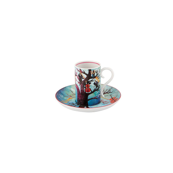 Load image into Gallery viewer, Vista Alegre Fur Beethoven - Set 4 Coffee cups & saucer