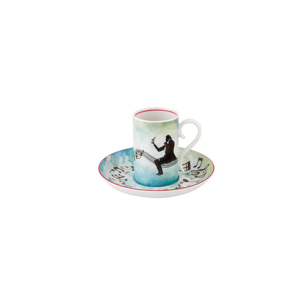 Load image into Gallery viewer, Vista Alegre Fur Beethoven - Set 4 Coffee cups & saucer