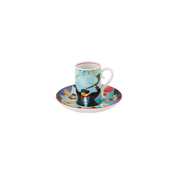 Load image into Gallery viewer, Vista Alegre Fur Beethoven - Set 4 Coffee cups & saucer