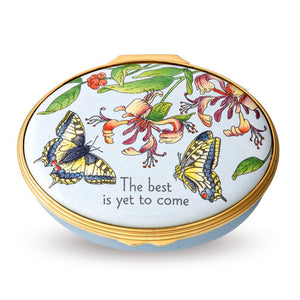Halcyon Days "The Best Is Yet To Come Oval" Enamel Box