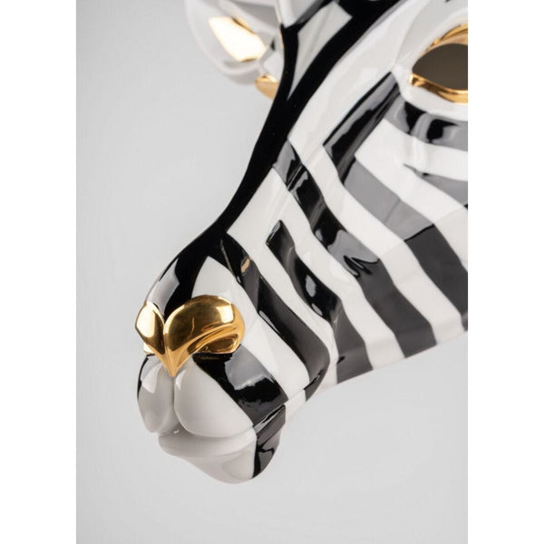 Load image into Gallery viewer, Lladro Antelope Mask - Black and Gold Sculpture
