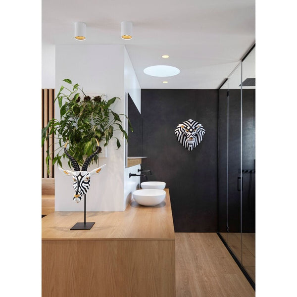 Load image into Gallery viewer, Lladro Lion Mask (Black & Gold) Sculpture