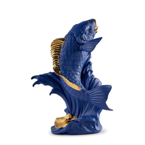 Load image into Gallery viewer, Lladro Koi Sculpture - Blue & Gold - Limited Edition