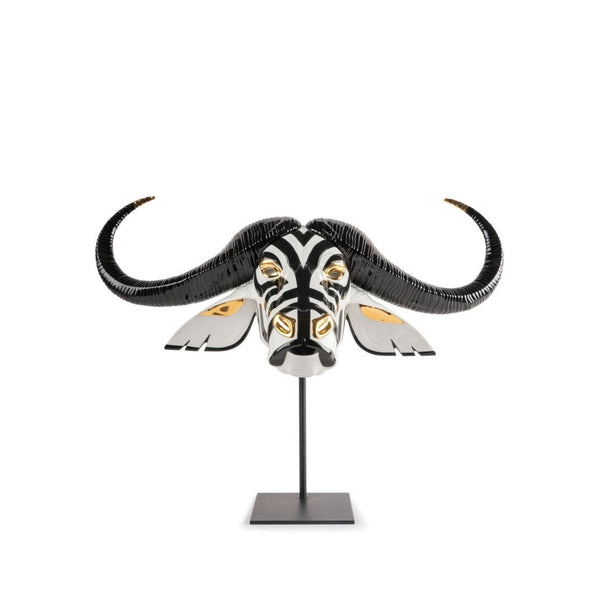 Load image into Gallery viewer, Lladro Buffalo mask (Black & Gold) Sculpture