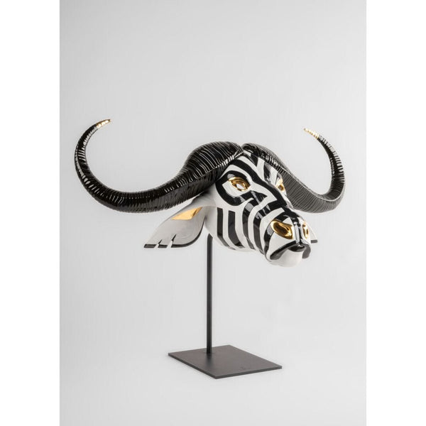 Load image into Gallery viewer, Lladro Buffalo mask (Black & Gold) Sculpture