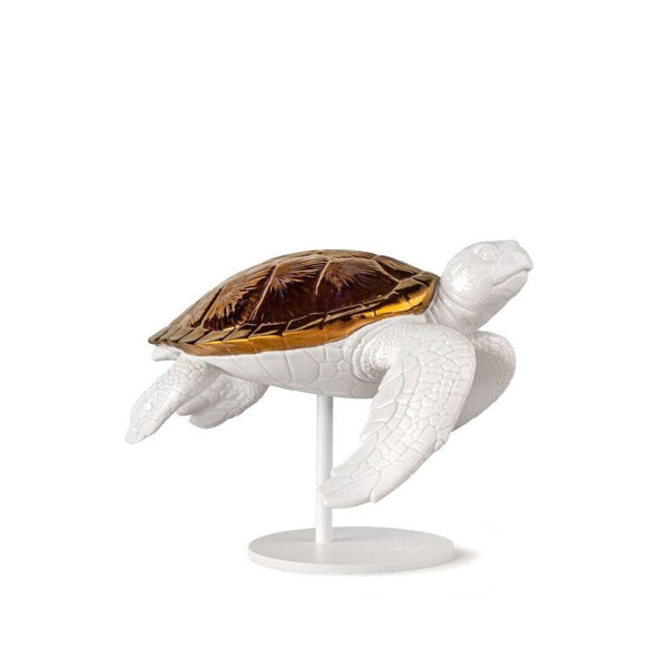 Load image into Gallery viewer, Lladro Sea Turtle II (white - copper) Sculpture