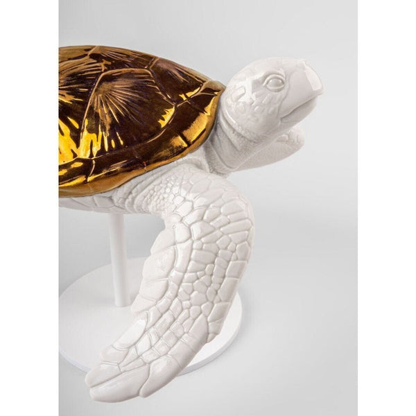 Load image into Gallery viewer, Lladro Sea Turtle II (white - copper) Sculpture