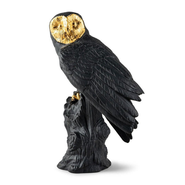Load image into Gallery viewer, Lladro Owl Sculpture - Black & Gold - Limited Edition