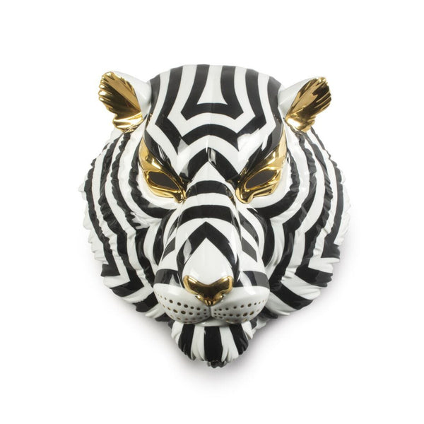 Load image into Gallery viewer, Lladro Tiger Mask - Black and Gold - Sculpture