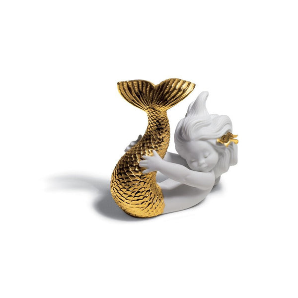 Load image into Gallery viewer, Lladro Playing at Sea Mermaid Figurine - Golden Lustre