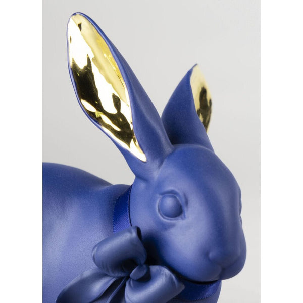 Load image into Gallery viewer, Lladro Attentive Bunny - Blue & Gold - Figurine