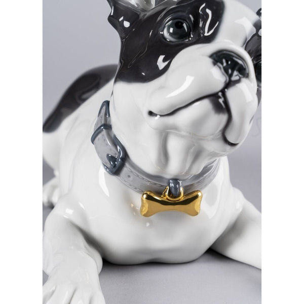 Load image into Gallery viewer, Lladro French Bulldog with Macarons Dog Figurine