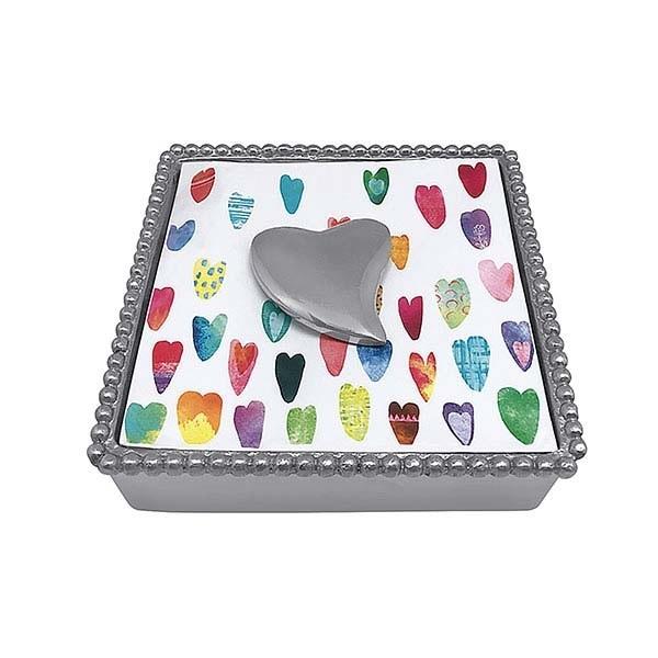 Load image into Gallery viewer, Mariposa Heart Beaded Napkin Box