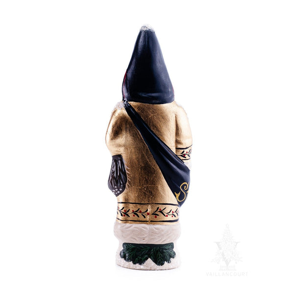 Load image into Gallery viewer, Vaillancourt Folk Art - Gold Coat St. Nick Chalkware Figurine