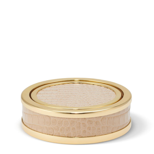Load image into Gallery viewer, AERIN Colette Croc Leather Coaster, Set of 4