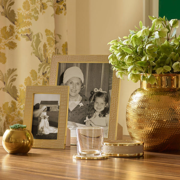 Load image into Gallery viewer, AERIN Colette Croc Leather Coaster, Set of 4